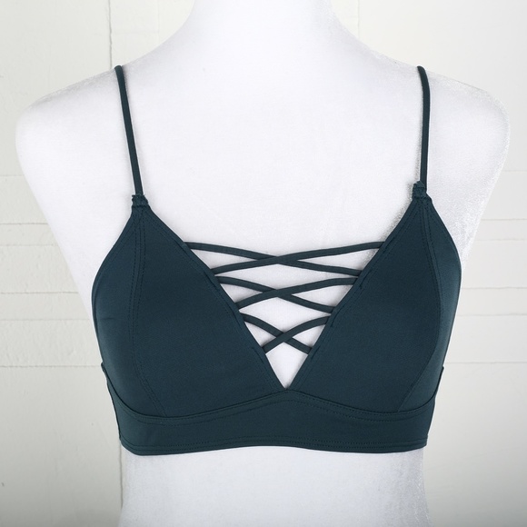 By Together Other - By Together Dark Blue Green Tie Front Bralette